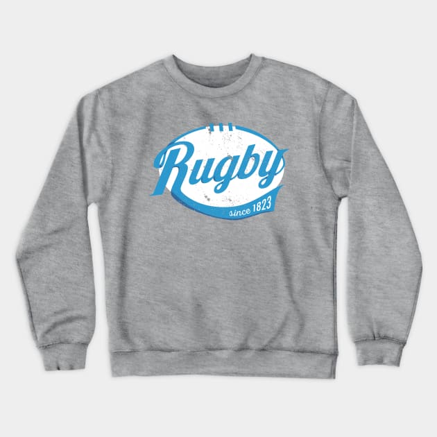 Cool rugby logo type distressed Crewneck Sweatshirt by atomguy